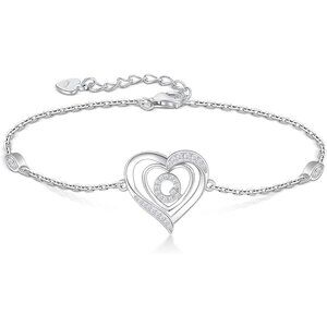 Heart Initial 925 Sterling Silver Letter Alphabet Jewelry - Letter Q